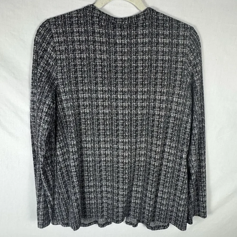 J. Jill NWOT Wearever Collection Blazer Cardigan S Black/White Preppy Office